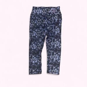 Purple Floral Printed Capri